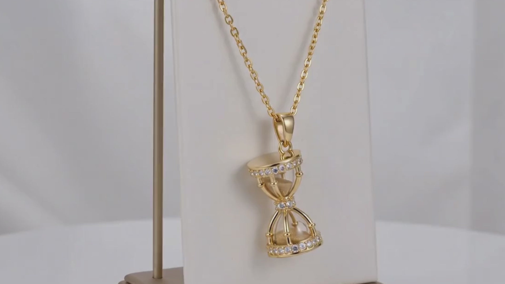 The Gold Hourglass Micro CZ Necklace